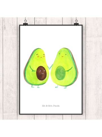 Mr. & Mrs. Panda Bild Avocado Pärchen ohne Spruch in Weiß
