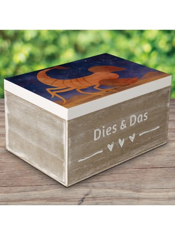 Mr. & Mrs. Panda Holzkiste Sternzeichen Skorpion Design ohne Spruch in Weiß