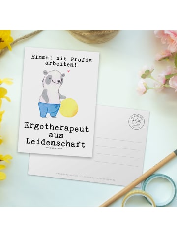 Mr. & Mrs. Panda Ansichtskarte Ergotherapeut Leidenschaft mit Sp... in Weiß