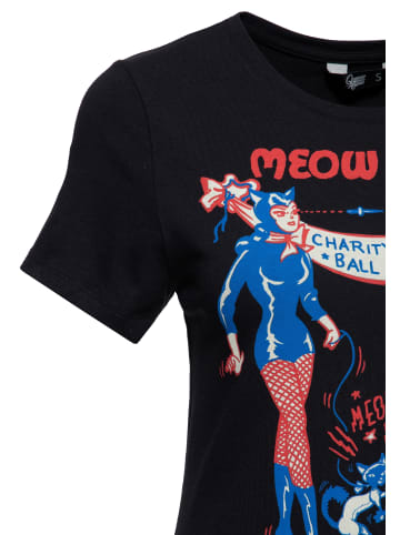 Queen Kerosin Queen Kerosin T-Shirt Meow Meow in schwarz