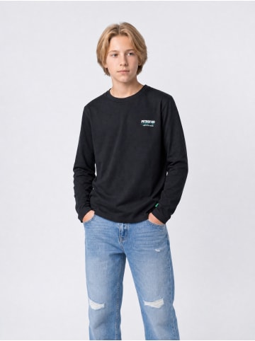Petrol Industries Langarmshirt aus Baumwolle Steellake in Schwarz