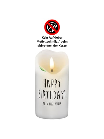 Mr. & Mrs. Panda Kerze Avocado Geburtstag mit Spruch in Weiß