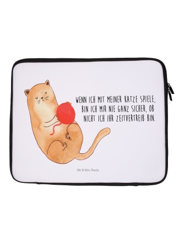 Mr. & Mrs. Panda Notebook Tasche Katze Wolle mit Spruch in Weiß