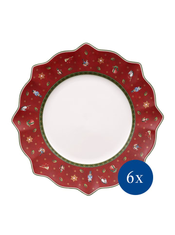 Villeroy & Boch Speiseteller rot Set 6tlg. Toy's Delight in rot|weiß