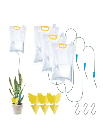relaxdays 4 x Tropfbewässerungsbeutel in Transparent - 3,5 Liter