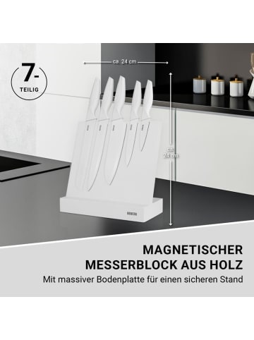 N8WERK Küchen Messer Kochmesser Gemüsemesser Edelstahl Set 7-tlg. Obstmesser