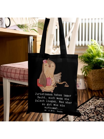 Mr. & Mrs. Panda dokumententasche Juristin Recht mit Spruch in Schwarz