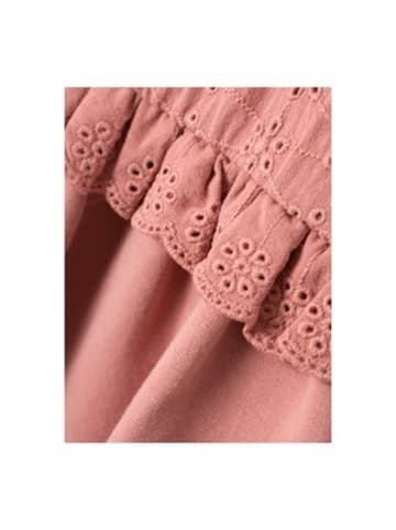 name it Sweatkleid langarm Lochstickerei in Rosa