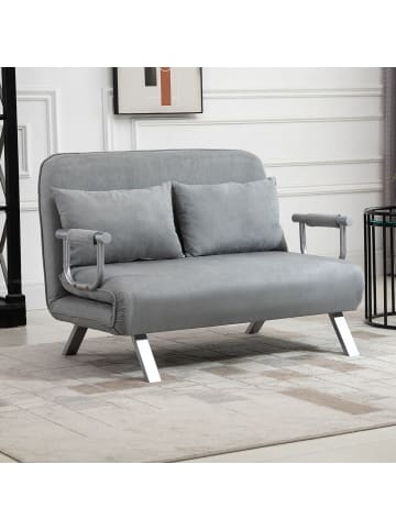HOMCOM Schlafsofa-111B x 80T x 78H cm-Hellgrau