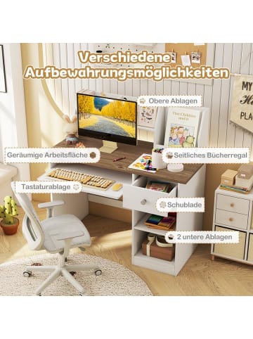 COSTWAY Kinderschreibtisch ab 3 Jahren in Beige