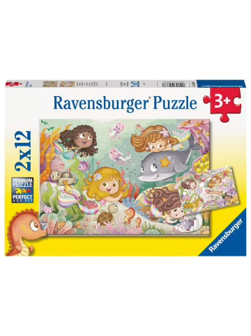 Ravensburger Ravensburger Kinderpuzzle - 05663 Kleine Feen und Meerjungfrauen - 2x12 Teile...