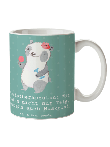 Mr. & Mrs. Panda Trinkbecher Physiotherapeutin Humor mit Spruch in Meeresbrise