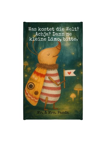 Mr. & Mrs. Panda Handtuch Nachtfalter Fähnchen Design mit Spruch in Weiß