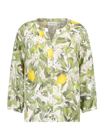 CARTOON Casual-Bluse mit Knopfleiste in Cream/Green