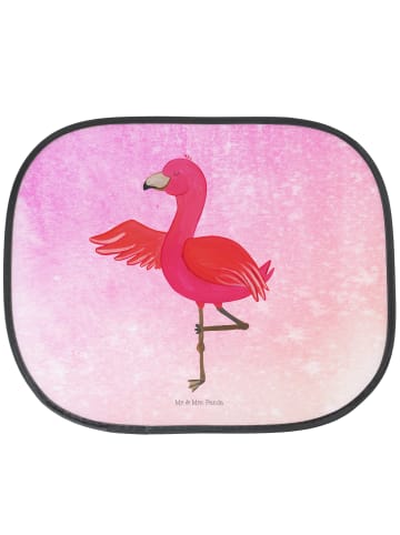 Mr. & Mrs. Panda Auto Sonnenschutz Flamingo Yoga ohne Spruch in Aquarell Pink