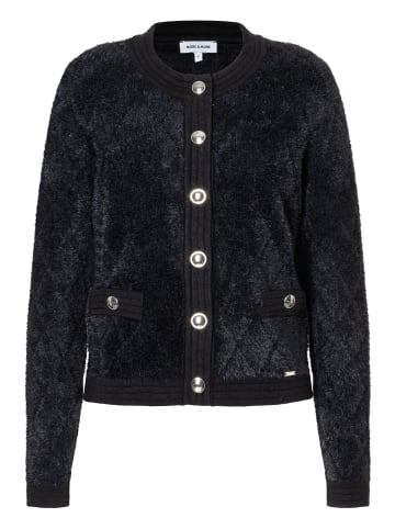 More & More kuschelige Fell-Strickjacke in black
