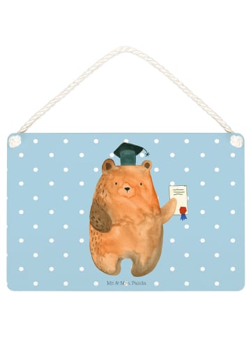 Mr. & Mrs. Panda Schild Bär Prüfung ohne Spruch in Blau Pastell