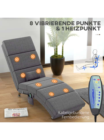 HOMCOM Relaxliege mit Massagefunktion-56L x 168B x 84Hcm-Dunkelgrau