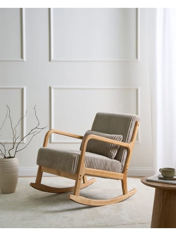 Beliani Schaukelsessel SORSELE in Beige/Braun - (W) 65 x (H) 79 x (L) 81 cm