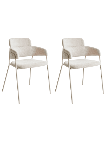 Beliani 2er-Set Esszimmerstuhl PAONIA in Beige