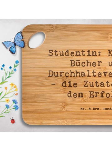 Mr. & Mrs. Panda Frühstücksbrettchen Spruch Studentin Erfolg mit... in Braun