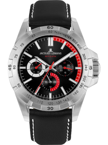 Jacques Lemans Uhr in Schwarz / Rot