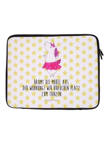 Mr. & Mrs. Panda Notebook Tasche Einhorn Ballerina mit Spruch in Weiß