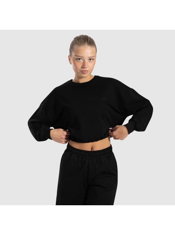 SMILODOX Crop Sweatshirt Triana in Schwarz