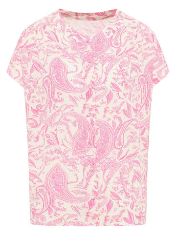 VIRITA Women Kurzarmbluse in Pink Wollweiss