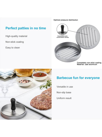Intirilife Hamburger Presse mit 11.5 cm in Grau