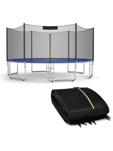 COSTWAY Trampolin Sicherheitsnetz 366cm für 8 Stangen in Schwarz