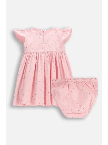Coccodrillo Baumwollkleid mit kurzen Ärmeln in gedämpftes Rosa