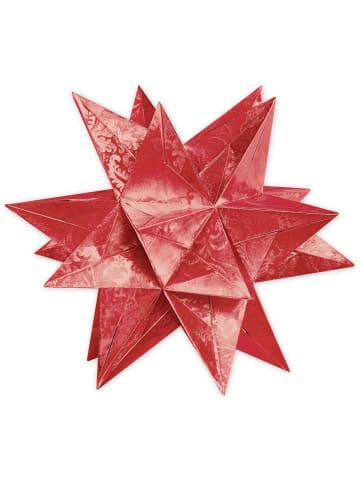 Buntpapierfabrik Ludwig Bähr Faltblätter Aurelio Stern Wega 120g/qm 15x15cm rot/rot