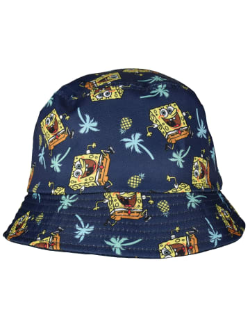 SpongeBob Spongebob Schwammkopf Fischerhut Bucket Hat Sonnenhut Anglerhut in blau