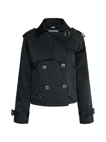 DreiMaster Vintage Kurze Trenchjacke in Schwarz