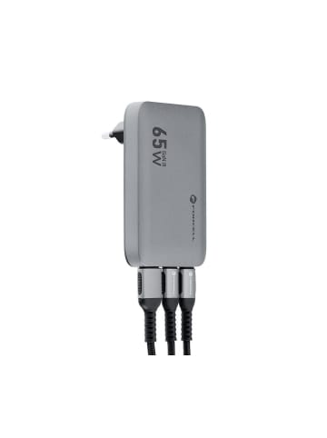 Wisam® FORCELL GaN Ladegerät 65W 2x USB-C + USB-A Grau