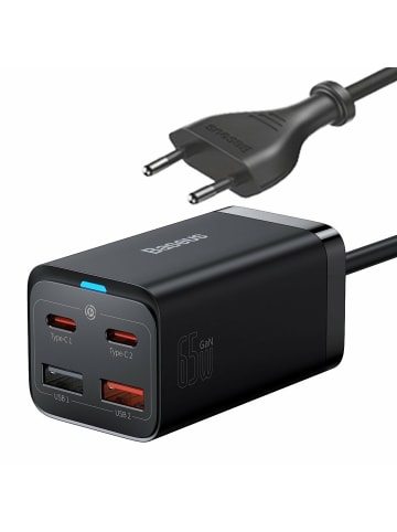 Wisam® Baseus Schnellladegerät 2x USB-C, 2x USB, 65W (schwarz)