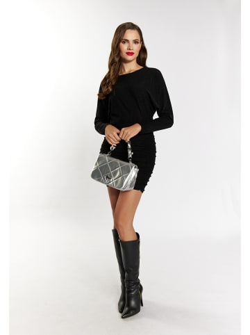 faina Damen Schultertasche Im Metallic-Look in Silber