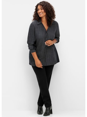 sheego Druckbluse in schwarz-gemustert