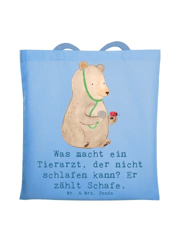 Mr. & Mrs. Panda Shopping Tasche Tierarzt Schafzählen mit Spruch in Sky Blue