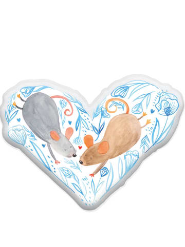 Mr. & Mrs. Panda tierform kissen Mäuse Herz ohne Spruch in Weiß