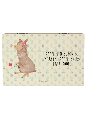 Mr. & Mrs. Panda Aufbewahrungsbox Alpaka Blume mit Spruch in Kaktus Grün