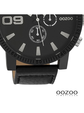 Oozoo Analog-Armbanduhr Oozoo Timepieces schwarz extra groß (ca. 50mm)
