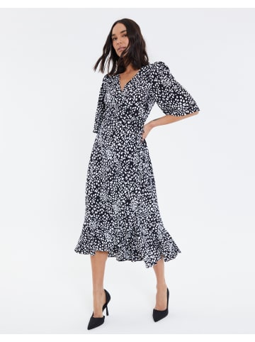 Threadbare Kleid THB Soda Wrap in Black Polka Dot