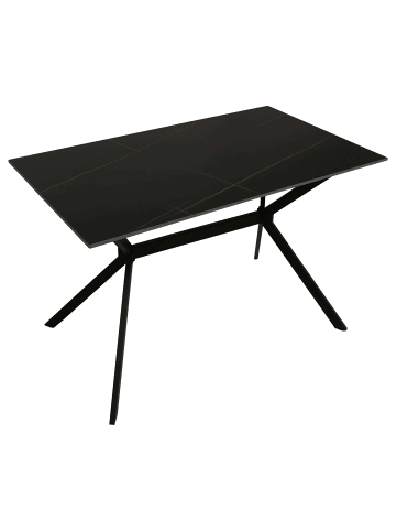 MCW Esszimmertisch O58 Marmor-Optik 120 cm, Schwarz-gold