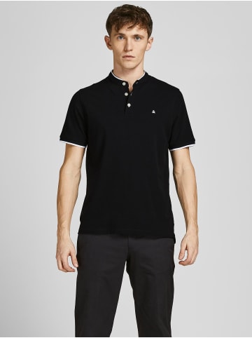 Jack & Jones Polo T-Shirt Pique Kurzarm Basic Hemd JJEPAULOS in Schwarz-2