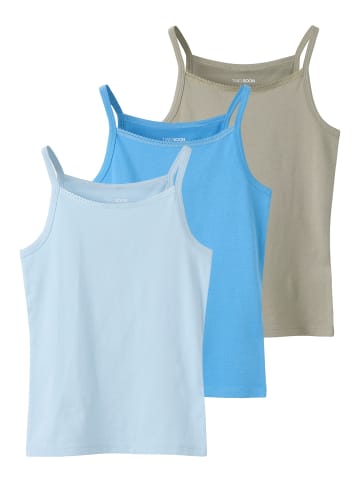 TWO SOON 3er-Pack Trägertop in Silver Lake Blue
