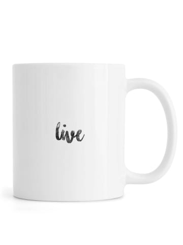 Juniqe Tasse "Live" in Schwarz & Weiß