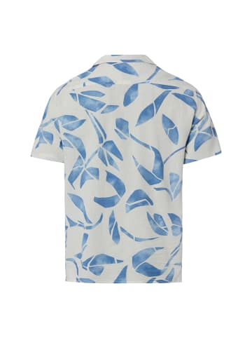 Nils Sundström Kurzarmhemd in weiß indigo