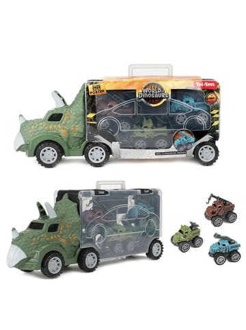 Toi-Toys WORLD OF DINOSAURS - Dinotruck mit 3 Rückzugsautos in mehrfarbig